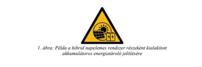 1.ábra: Példa a hibrid napelemes rendszer részeként kialakított akkumulátoros energiatároló jelölésére